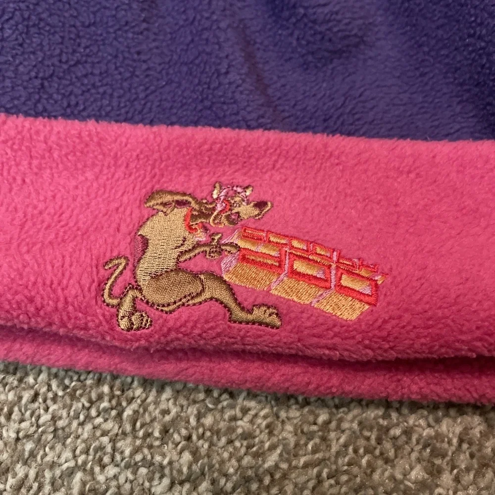 Vtg 2001 Cartoon Network Scooby Doo Beanie Pom Hat Embroidered Pink Purple Girls